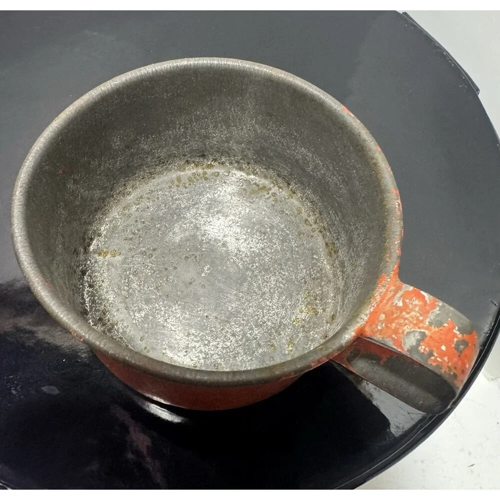 Antique 19th Century Painted Toleware Miniature Tin Mug Measure Primitive AAFA